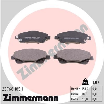 Bromsbeläggsats, Framaxel Zimmermann 23768.185.1 ZIMMERMANN