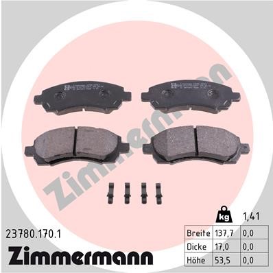 Bromsbeläggsats, Framaxel Zimmermann 23780.170.1 ZIMMERMANN