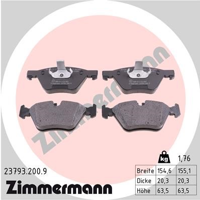 Bromsbeläggsats, Framaxel Zimmermann Pb:z 23793.200.9 ZIMMERMANN