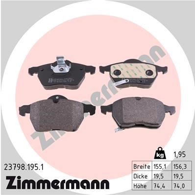 Bromsbeläggsats, Framaxel Zimmermann 23798.195.1 ZIMMERMANN