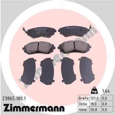 Bromsbeläggsats, Framaxel Zimmermann 23865.180.1 ZIMMERMANN