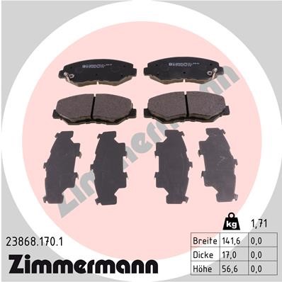 Bromsbeläggsats, Framaxel Zimmermann 23868.170.1 ZIMMERMANN