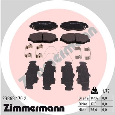 Bromsbeläggsats, Framaxel Zimmermann 23868.170.2 ZIMMERMANN