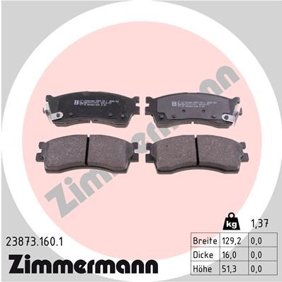 Bromsbeläggsats, Framaxel Zimmermann 23873.160.1 ZIMMERMANN