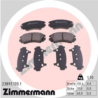 Bromsbeläggsats, Framaxel Zimmermann 23891.170.1 ZIMMERMANN