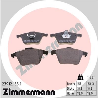 Bromsbeläggsats, Framaxel Zimmermann 23912.185.1 ZIMMERMANN
