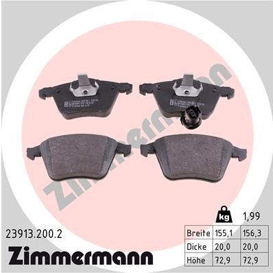Bromsbeläggsats, Framaxel Zimmermann 23913.200.2 ZIMMERMANN