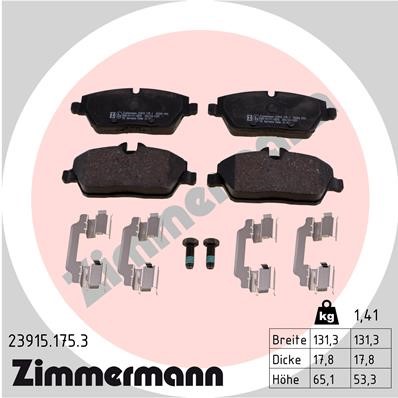 Bromsbeläggsats, Framaxel Zimmermann 23915.175.3 ZIMMERMANN