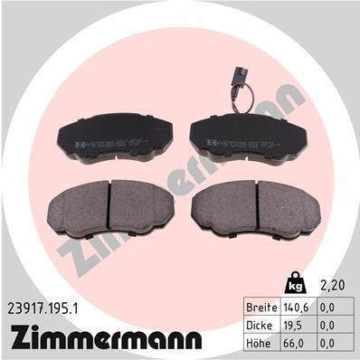 Bromsbeläggsats, Framaxel Zimmermann 23917.195.1 ZIMMERMANN