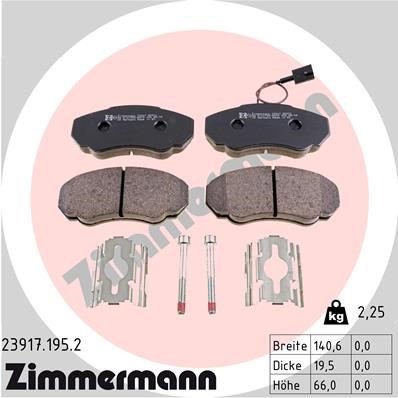 Bromsbeläggsats, Framaxel Zimmermann 23917.195.2 ZIMMERMANN