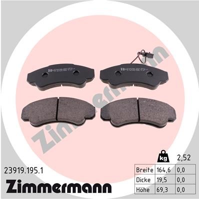 Bromsbeläggsats, Framaxel Zimmermann 23919.195.1 ZIMMERMANN