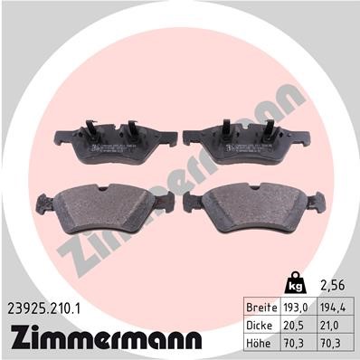 Bromsbeläggsats, Framaxel Zimmermann 23925.210.1 ZIMMERMANN