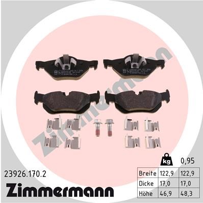 Bromsbeläggsats, Bakaxel Zimmermann 23926.170.2 ZIMMERMANN