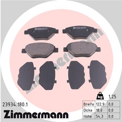 Bromsbeläggsats, Framaxel Zimmermann 23934.180.1 ZIMMERMANN