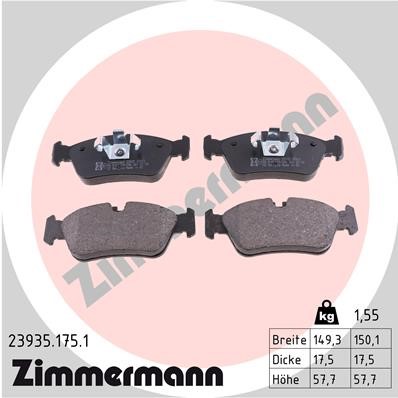 Bromsbeläggsats, Framaxel Zimmermann 23935.175.1 ZIMMERMANN Bromsbeläggsats, Framaxel Zimmermann 23935.175.1 ZIMMERMANN