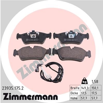 Bromsbeläggsats, Framaxel Zimmermann 23935.175.2 ZIMMERMANN Bromsbeläggsats, Framaxel Zimmermann 23935.175.2 ZIMMERMANN