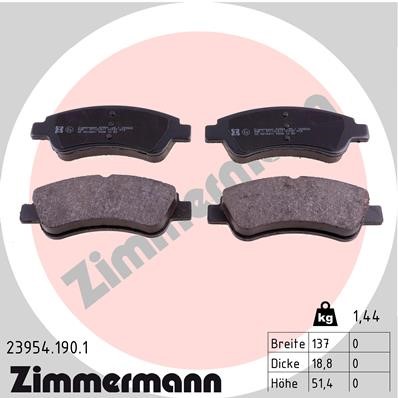Bromsbeläggsats, Framaxel Zimmermann 23954.190.1 ZIMMERMANN