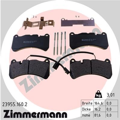 Bromsbeläggsats, Framaxel Zimmermann 23955.160.2 ZIMMERMANN