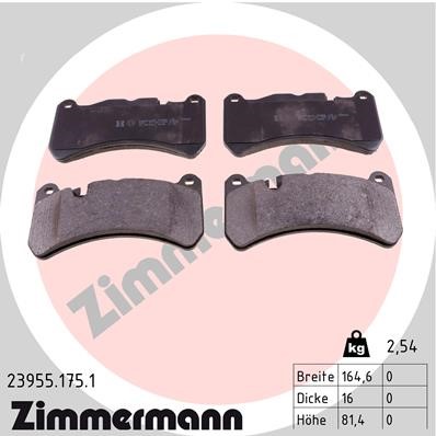 Bromsbeläggsats, Framaxel Zimmermann 23955.175.1 ZIMMERMANN
