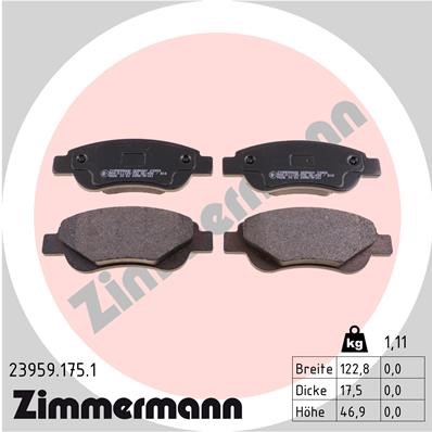 Bromsbeläggsats, Framaxel Zimmermann 23959.175.1 ZIMMERMANN