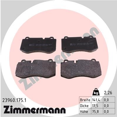 Bromsbeläggsats, Framaxel Zimmermann 23960.175.1 ZIMMERMANN