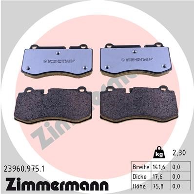 Bromsbeläggsats, Framaxel Zimmermann Rd:z 23960.975.1 ZIMMERMANN