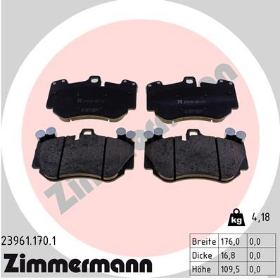 Bromsbeläggsats, Framaxel Zimmermann 23961.170.1 ZIMMERMANN
