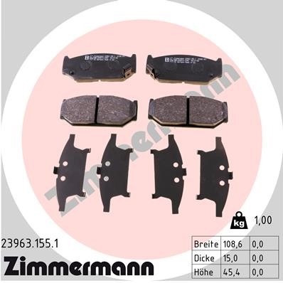Bromsbeläggsats, Framaxel Zimmermann 23963.155.1 ZIMMERMANN