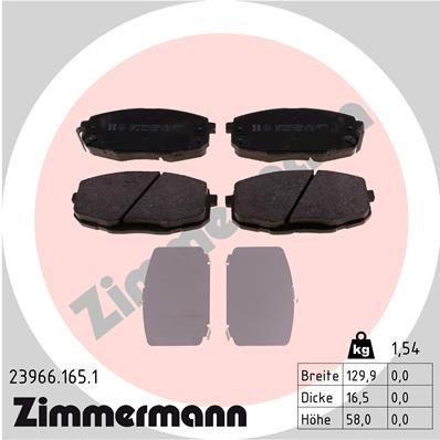 Bromsbeläggsats, Framaxel Zimmermann 23966.165.1 ZIMMERMANN