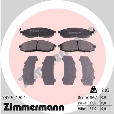 Bromsbeläggsats, Framaxel Zimmermann 23970.170.1 ZIMMERMANN