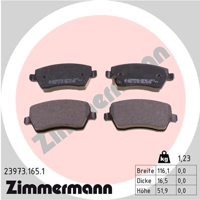 Bromsbeläggsats, Framaxel Zimmermann 23973.165.1 ZIMMERMANN