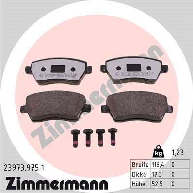 Bromsbeläggsats, Framaxel Zimmermann Rd:z 23973.975.1 ZIMMERMANN