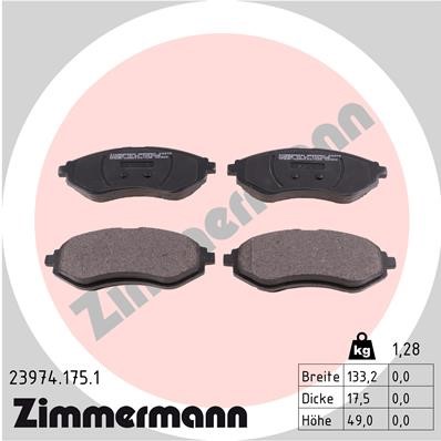 Bromsbeläggsats, Framaxel Zimmermann 23974.175.1 ZIMMERMANN