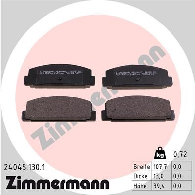 Bromsbeläggsats, Bakaxel Zimmermann 24045.130.1 ZIMMERMANN