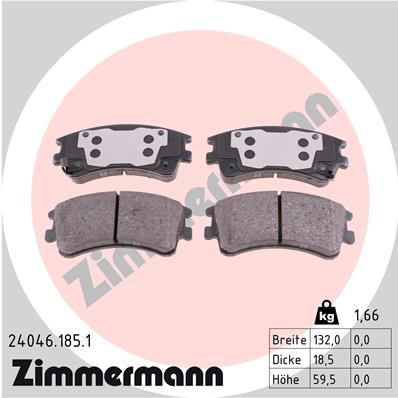 Bromsbeläggsats, Framaxel Zimmermann 24046.185.1 ZIMMERMANN