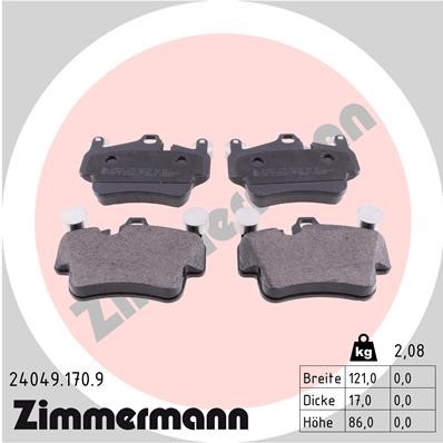 Bromsbeläggsats, Framaxel, Bakaxel Zimmermann Pb:z 24049.170.9 ZIMMERMANN