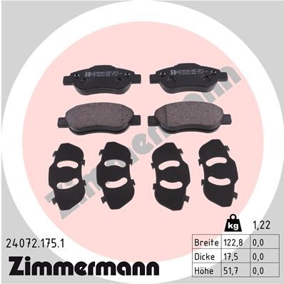 Bromsbeläggsats, Framaxel Zimmermann 24072.175.1 ZIMMERMANN