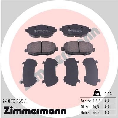 Bromsbeläggsats, Framaxel Zimmermann 24073.165.1 ZIMMERMANN