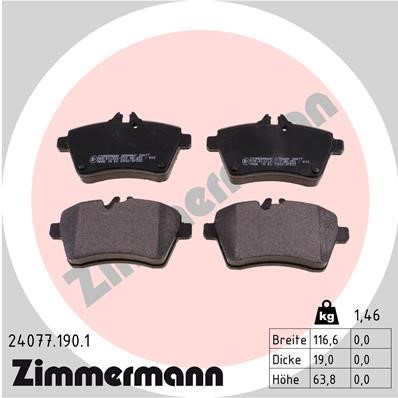 Bromsbeläggsats, Framaxel Zimmermann 24077.190.1 ZIMMERMANN