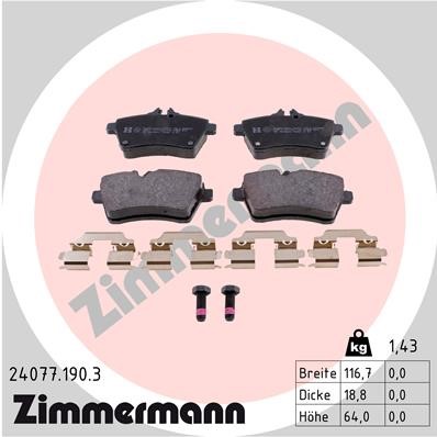Bromsbeläggsats Solid, Framaxel Zimmermann 24077.190.3 ZIMMERMANN