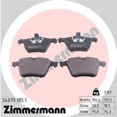 Bromsbeläggsats, Framaxel Zimmermann 24079.185.1 ZIMMERMANN