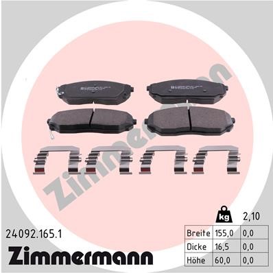Bromsbeläggsats, Framaxel Zimmermann 24092.165.1 ZIMMERMANN