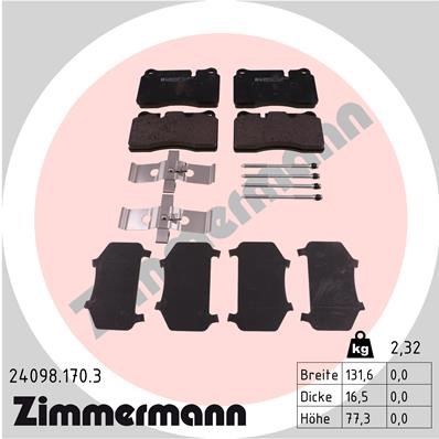 Bromsbeläggsats, Framaxel Zimmermann 24098.170.3 ZIMMERMANN