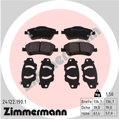 Bromsbeläggsats, Framaxel Zimmermann 24122.190.1 ZIMMERMANN