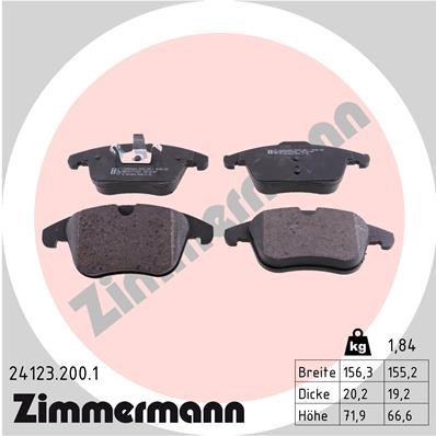 Bromsbeläggsats, Framaxel Zimmermann 24123.200.1 ZIMMERMANN