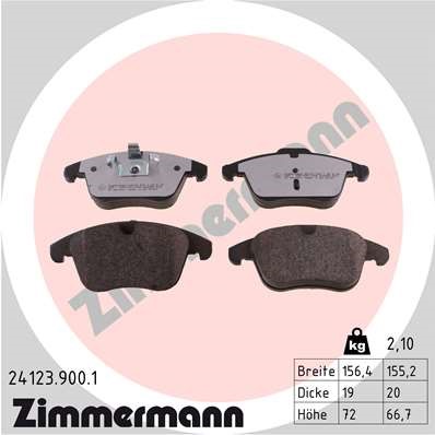 Bromsbeläggsats, Framaxel Zimmermann Rd:z 24123.900.1 ZIMMERMANN