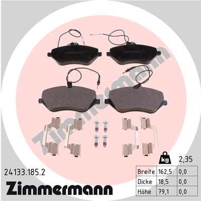 Bromsbeläggsats, Framaxel Zimmermann 24133.185.2 ZIMMERMANN
