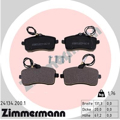 Bromsbeläggsats, Framaxel Zimmermann 24134.200.1 ZIMMERMANN