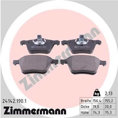 Bromsbeläggsats, Framaxel Zimmermann 24142.190.1 ZIMMERMANN