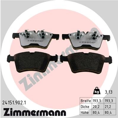 Bromsbeläggsats, Framaxel Zimmermann Rd:z 24151.902.1 ZIMMERMANN
